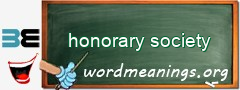 WordMeaning blackboard for honorary society